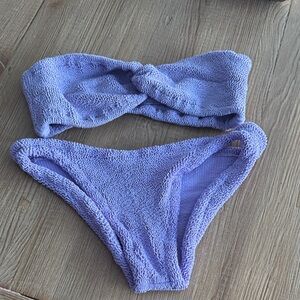 Hunza G Lavender Textured Bikini